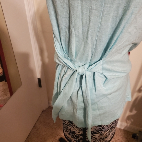 Mint tie to side blouse new gift gifting tee blous3 updated basic - Picture 2 of 6